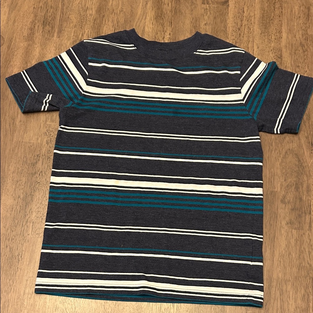 Striped Kids T-Shirt - Blue and White